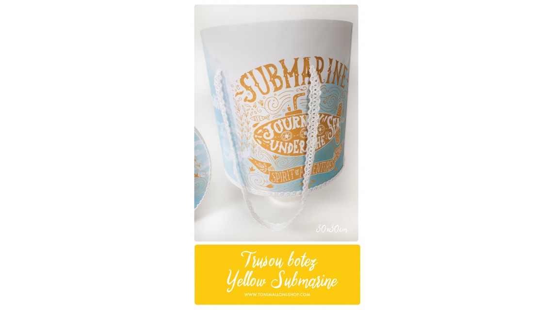 Trusou botez brodat pentru baieti cu submarinul galben, Yellow Submarine 12